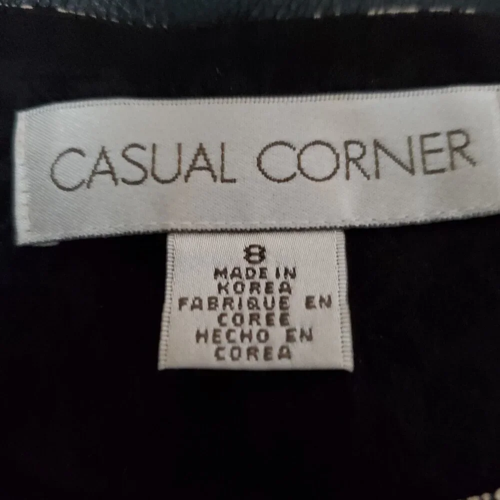 Casual Corner Dress Black Floral Size 8 Size Zip Lined - Picture 8 of 13